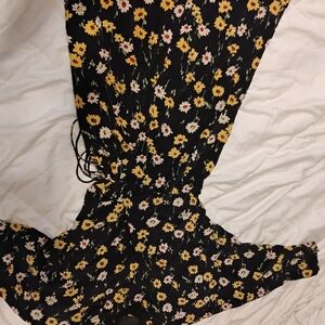 No. 6 Black Dress with Yellow and White Floral Pattern